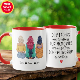 Mug personnalisé pour 3 meilleures amies Cadeau