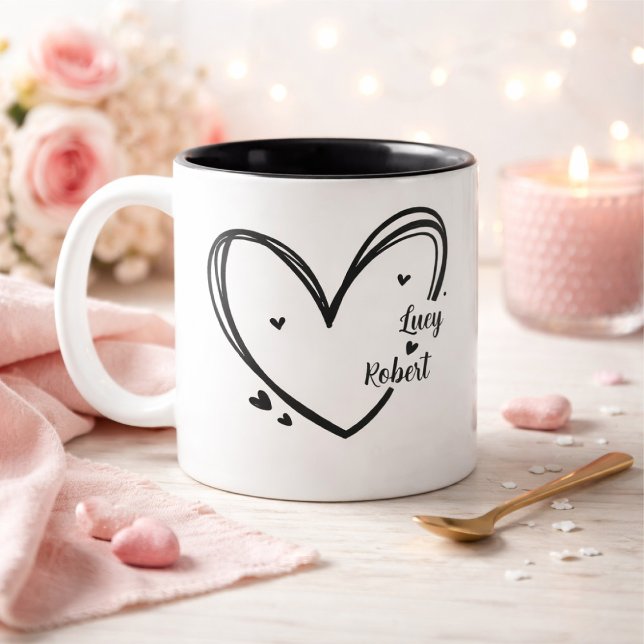 Mug personnalisé pour couples avec prénoms (Créateur téléchargé)