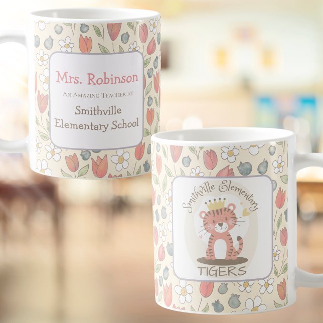 Mug personnalisé pour enseignant et école avec pho (Personalized School Spirit Teacher Mug for Back to School Gifts)