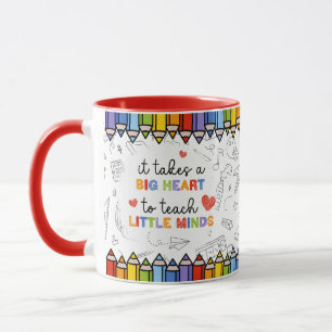 Mug Personnalisé pour Enseignant Grand Cœur pour E