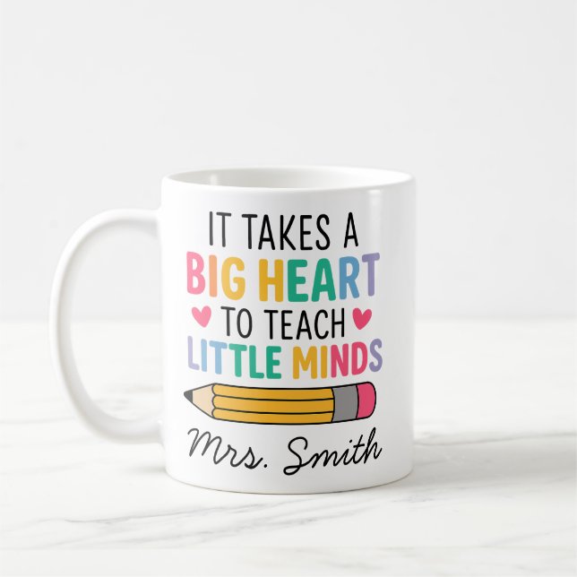 Mug personnalisé pour enseignant, Nom de l'enseign (Gauche)
