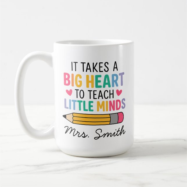Mug personnalisé pour enseignant, nom de l'enseign (Gauche)