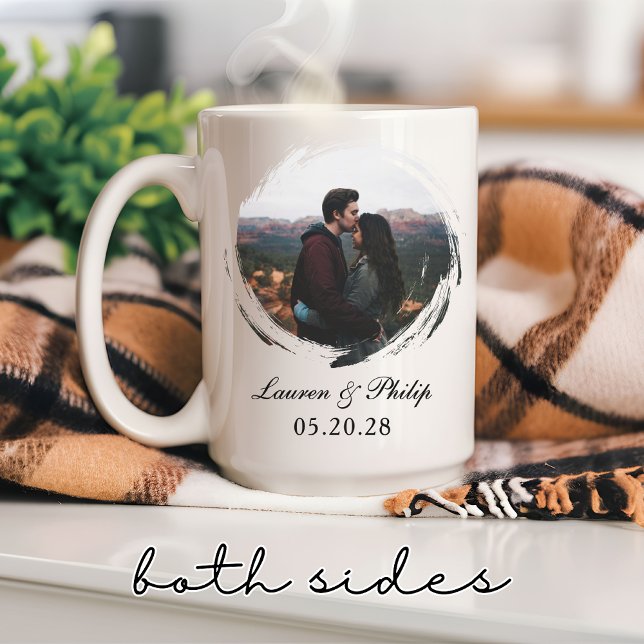 Mug personnalisé pour Fiançailles, Couples Keepsak (custom wedding mug, wedding photo mug, wedding date mug, custom couples mug, newlyweds gift,)