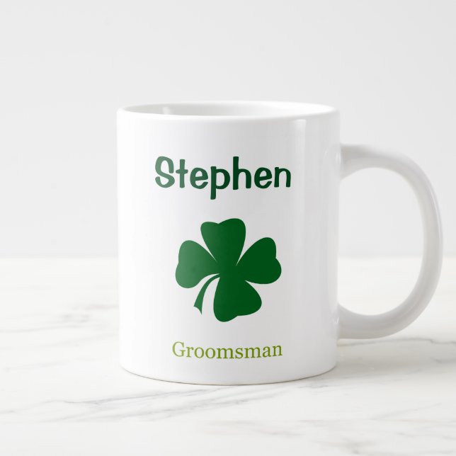 Mug Personnalisé pour Garçon d'Honneur Trèfle Irla (Droite)
