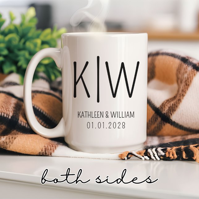 Mug Personnalisé pour les Mariés, Cadeau de Mariag (bride and groom mug, his and hers mug, newlywed couple mug, bridal shower mug, engagement gift mug,)
