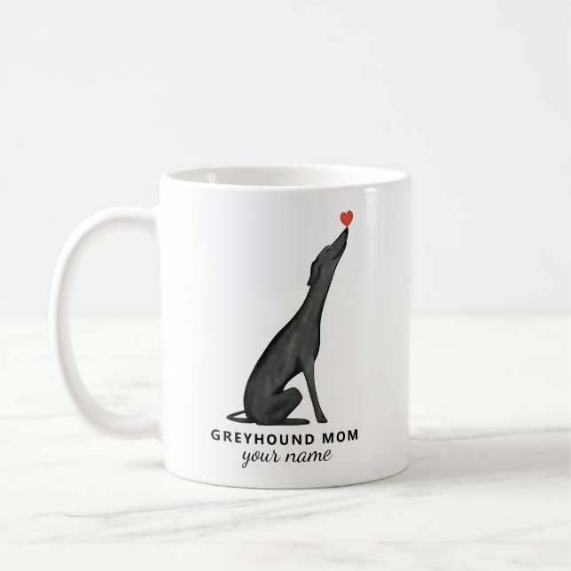 Mug personnalisé pour maman Greyhound, texte perso (Gauche)