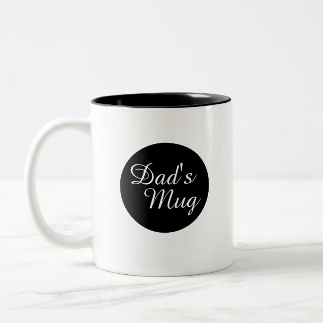 Mug Personnalisé pour Papa Classique Noir (Gauche)