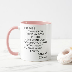 Mug Personnalisé pour Patron Drôle Humour de Burea