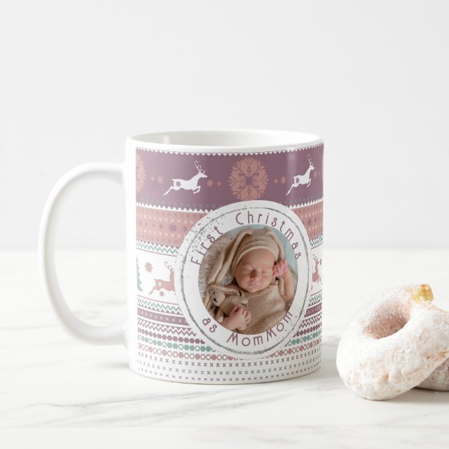 Mug Personnalisé Premier Noël en MamanMaman Photo bébé (Avec donut)