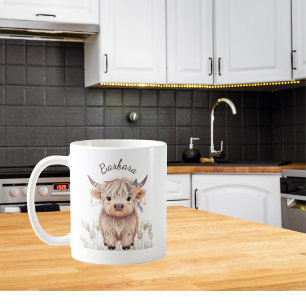 Mug Personnalisé Prénom mignon Moderne Boho Highland C