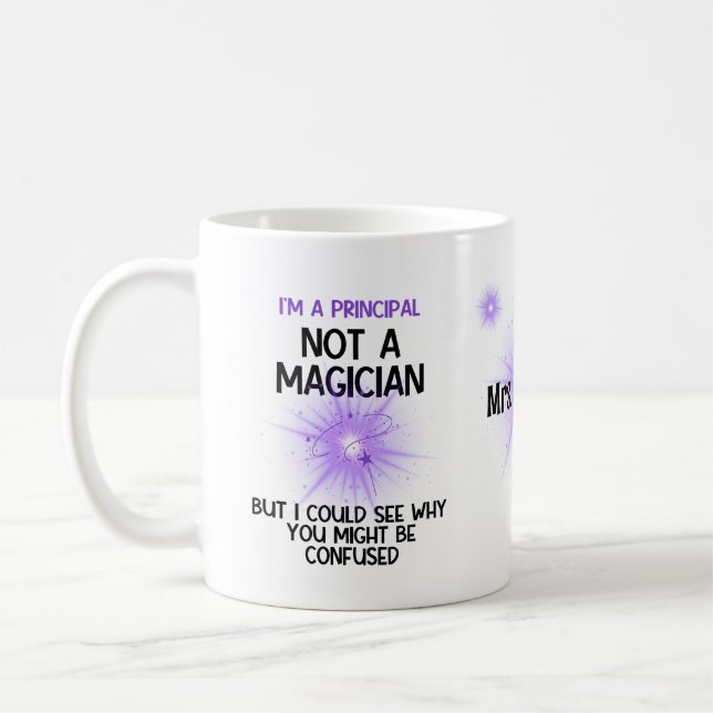 Mug Personnalisé Principal pas un magicien drôle (Gauche)