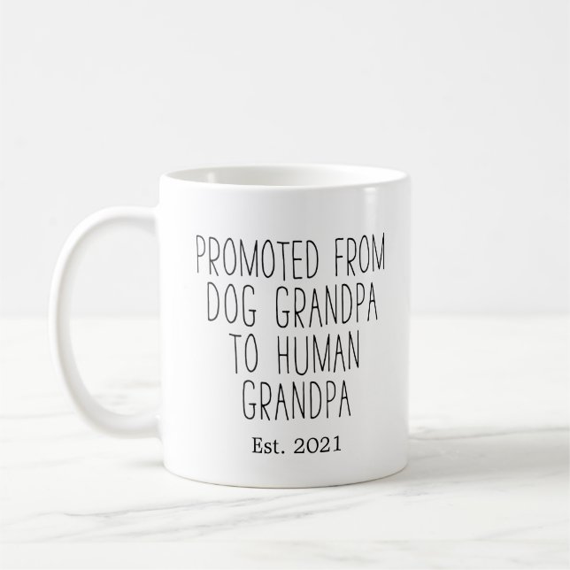 Mug Personnalisé Promu À Grand-Père Humain Drôle  (Gauche)