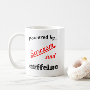 Mug Personnalisé Propulsé Par Sarcasme et Caféine
