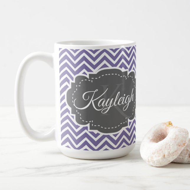 Mug Personnalisé Purple Chevron (Avec donut)