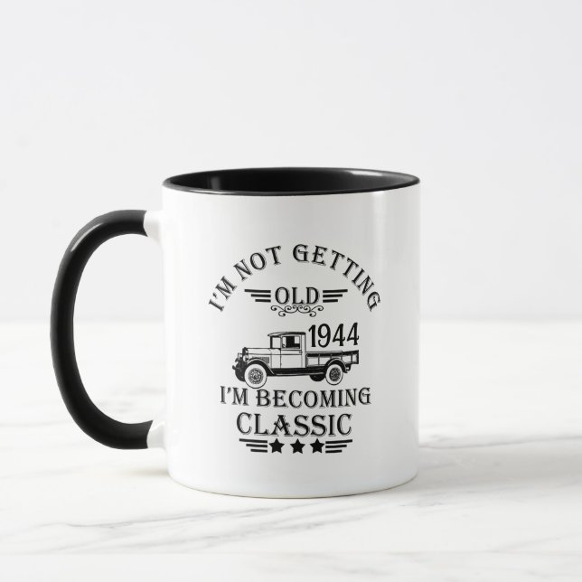 Mug Personnalisé quatre-vingts fête vintage 80e annive (Gauche)