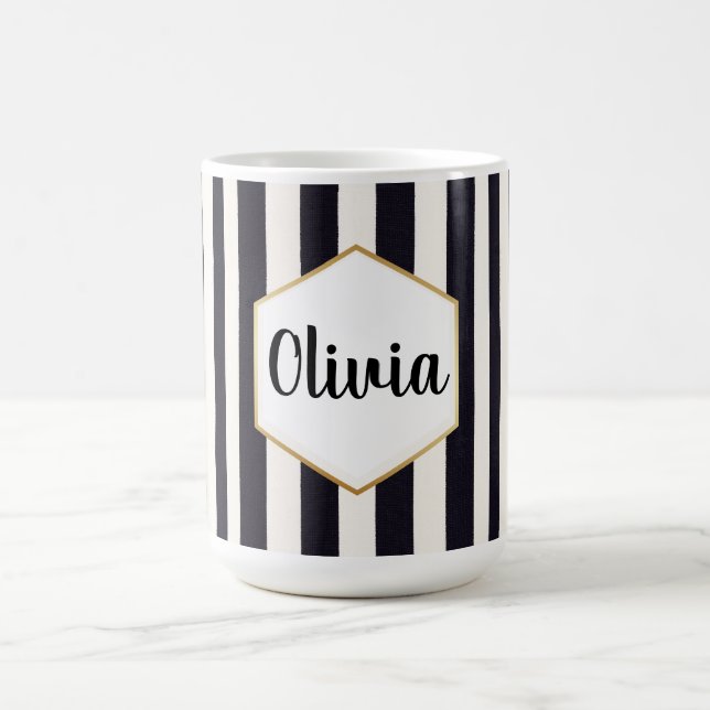 Mug Personnalisé rayé noir et blanc (Centre)