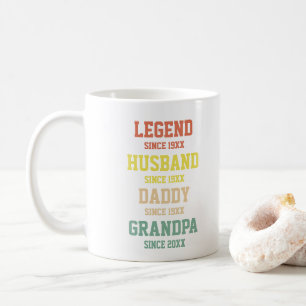 Mug Personnalisé Retro Legend Mari Daddy Grand-père