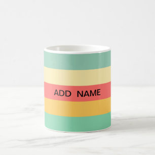 Mug Personnalisé Retro Rose Jaune Bleu Bleu Bleu