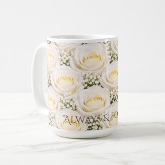 Mug Personnalisé Rose Blanche Élégante