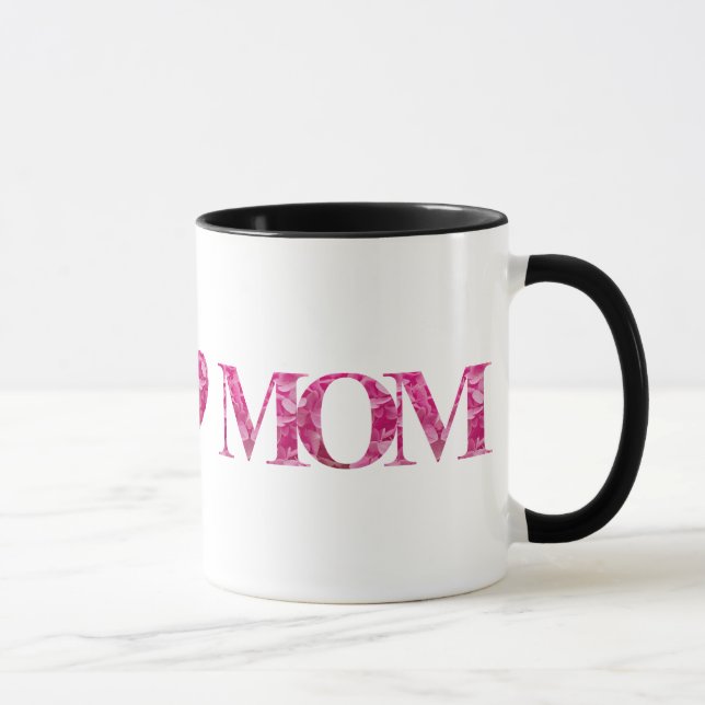 Mug Personnalisé rose élégant coeur floral Aimer Typog (Droite)