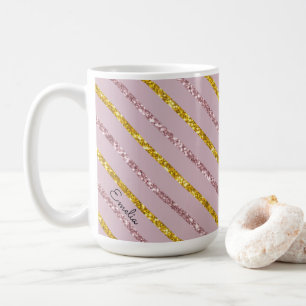Mug personnalisé rose et or