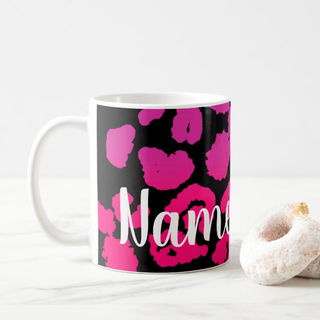Mug Personnalisé Rose Posé Design Café Mug, Coupe (Avec donut)