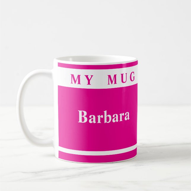 Mug Personnalisé Rose Profond (Gauche)