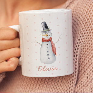 Mug Personnalisé Russe aquarelle Snowman laissez-le ne