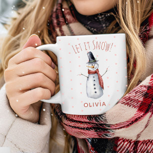Mug Personnalisé Russe aquarelle Snowman laissez-le ne