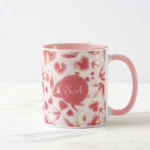 Mug Personnalisé Saint-Valentin Coeurs roses Points br