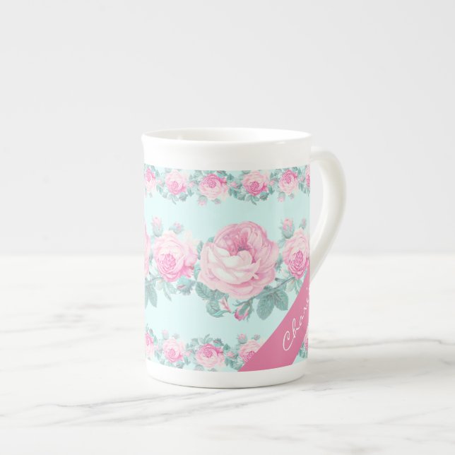 Mug personnalisé shabby chic cadeau floral pour el (Devant droit)