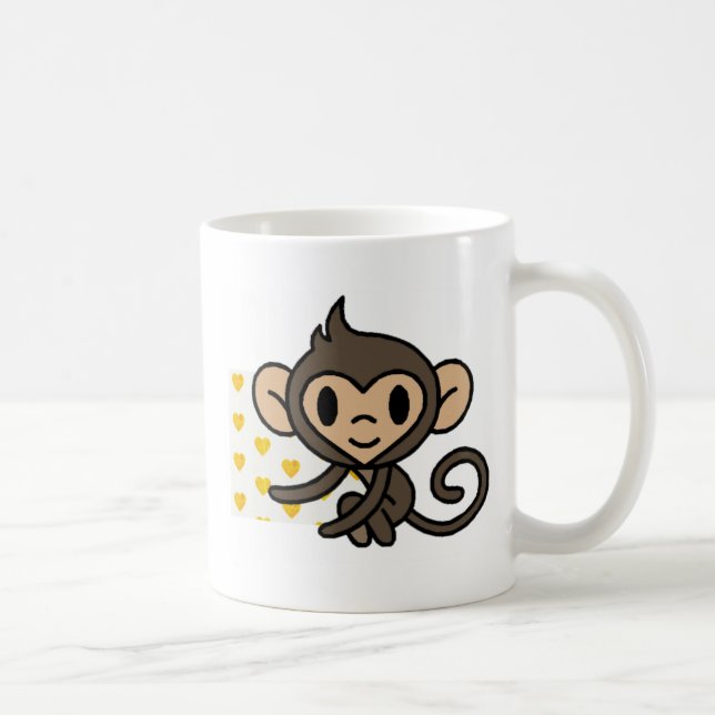 Mug * ! PERSONNALISÉ ! * singe mignon (Droite)