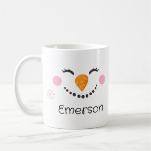 Mug personnalisé Snowman souriant de Noël de l'enf