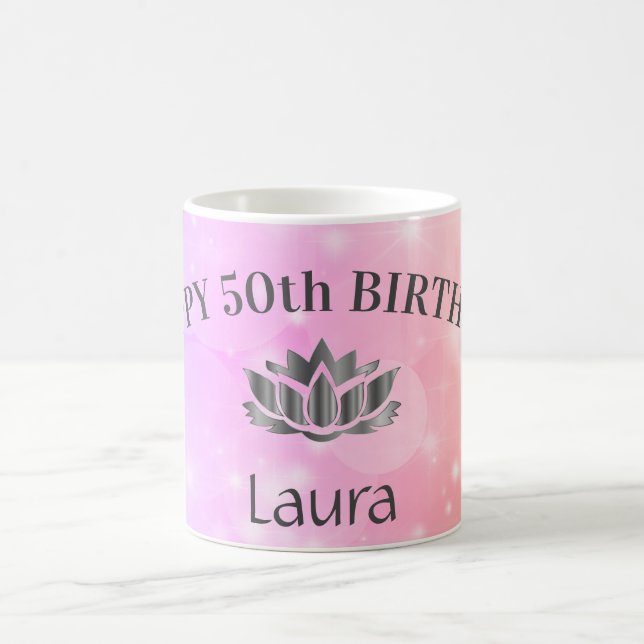 Mug personnalisé Sparkly 50e anniversaire (Centre)