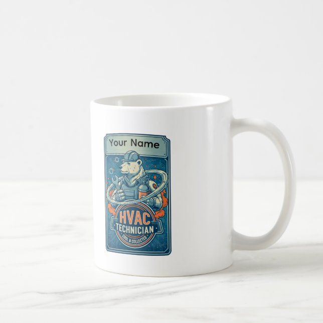 Mug Personnalisé Technicien CVC Ours Polaire Cool (Droite)