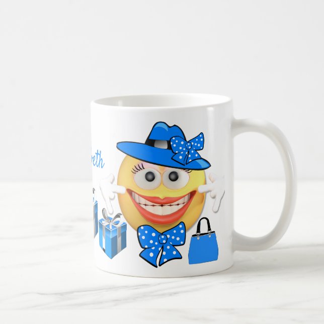 Mug Personnalisé Texte Personnalisé Sourire Shopping E (Droite)