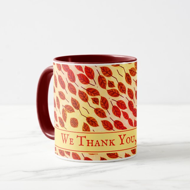 Mug Personnalisé THANKSGIVING Automne Feuilles Automne (Devant gauche)