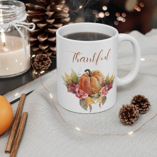 Mug Personnalisé Thanksgiving Automne Orange Citrouill