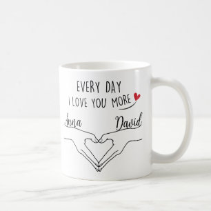 Mug Personnalisé Tous Les Jours Je Vous Aime Plus Avec