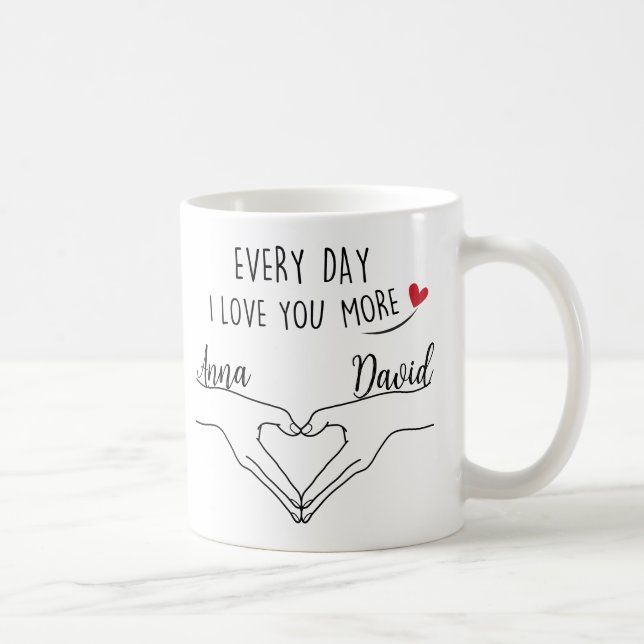 Mug Personnalisé Tous Les Jours Je Vous Aime Plus Avec (Droite)