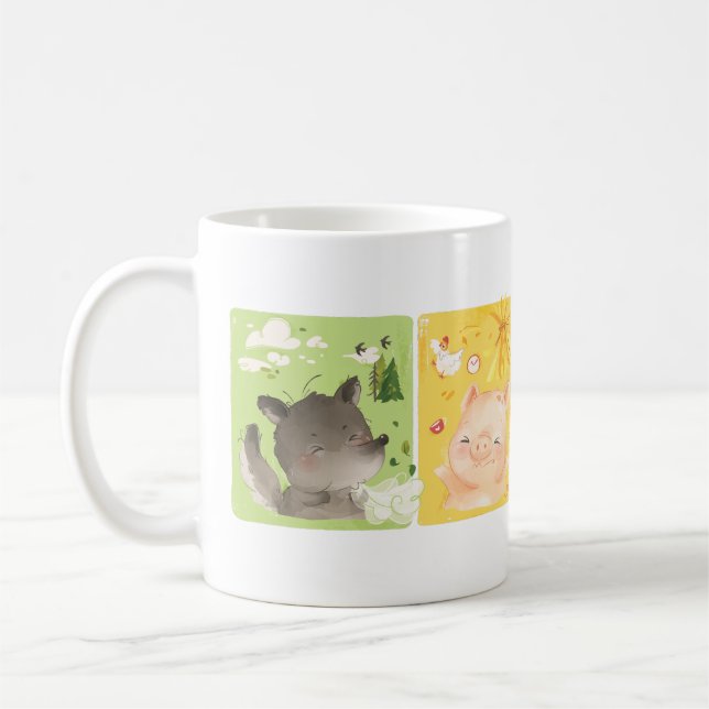 Mug [Personnalisé] Trois petits cochons et un grand mé (Gauche)