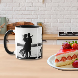 Mug Personnalisé Trois photos en font une Musique noir