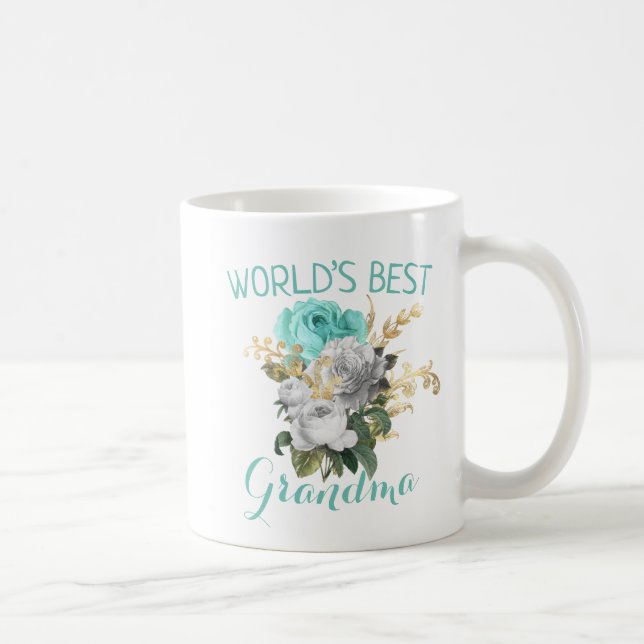 Mug Personnalisé turquoise & Or (Droite)
