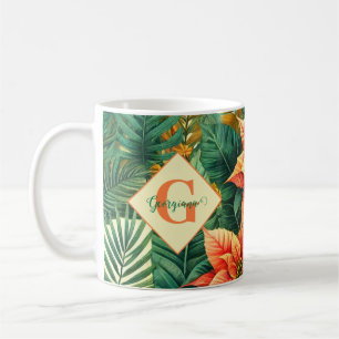 Mug Personnalisé Vibrant Tropical Noël Poinsettia