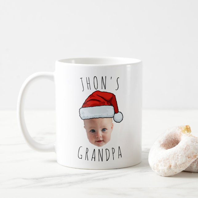 Mug Personnalisé Visage bébé Père Noël Chapeau Photo d (Avec donut)