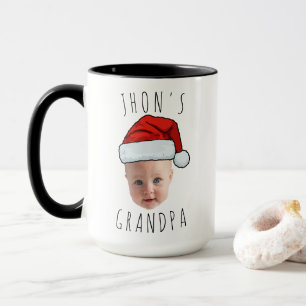 Mug Personnalisé Visage bébé Père Noël Chapeau Photo d