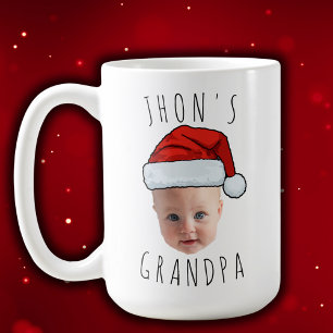 Mug Personnalisé Visage bébé Père Noël Chapeau Photo d