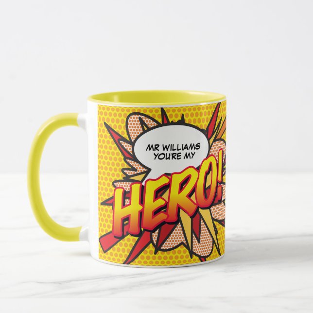 Mug Personnalisé Vous êtes mon HERO Comic Book Pop Art (Gauche)