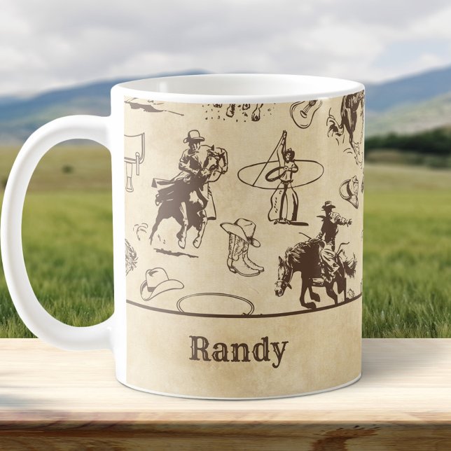 Mug Personnalisé Western Rodeo Cowboy (Créateur téléchargé)