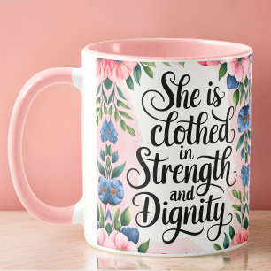 Mug Personnalisée, elle est habillée en Force chrétien